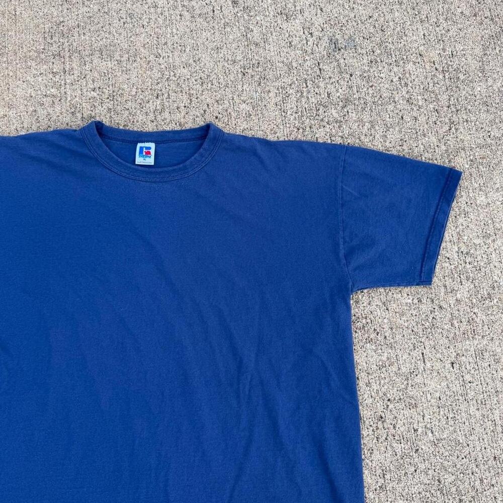 Vintage blank russell tee blue xl
